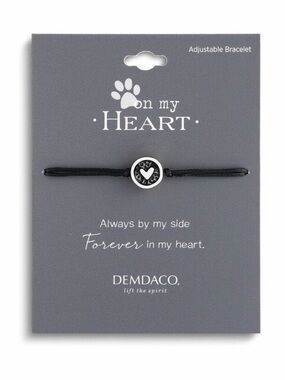 ✅Demdaco Pet Rememberance MEMORIES  BRACELET - Silver and Black Adjustable